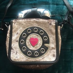Betsey Johnson Phone Bag -  Pink w/ Rose Lining